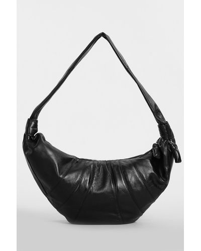 Lemaire Large Croissant Shoulder Bag In Black Leather