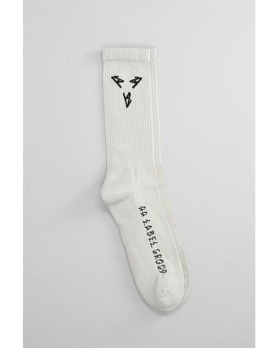 44 Label Group Socks In Gray Cotton - White