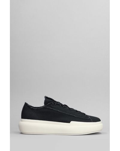 Y-3 Nizza Low Sneakers In Black Cotton - Gray