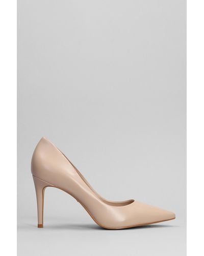 Carrano Pumps In Taupe Leather - Pink