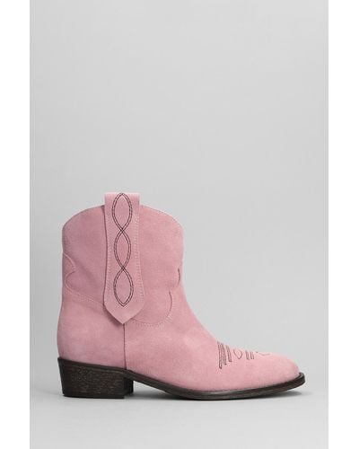 Via Roma 15 Texan Ankle Boots - Pink