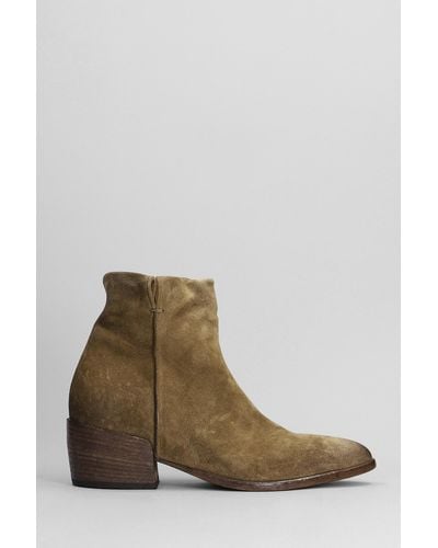 Elena Iachi Texan Ankle Boots In Taupe Suede - Brown
