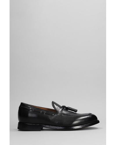Green George Loafers In Black Leather - Gray