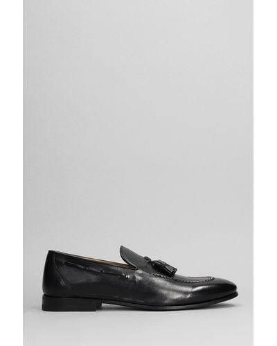 Henderson Loafers In Black Leather - Gray