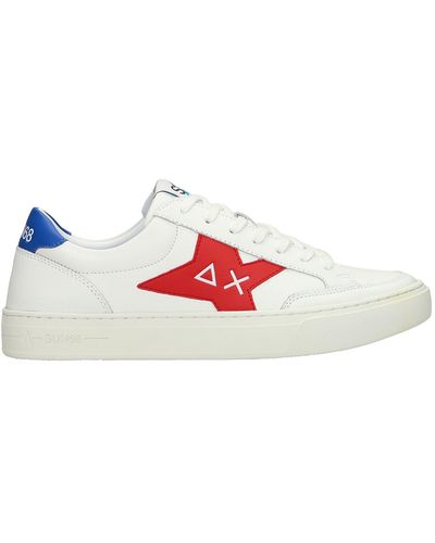 Sun 68 Skate Sneakers In White Leather
