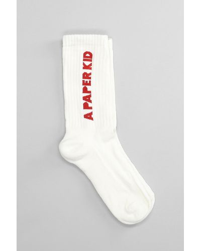 A PAPER KID Socks In White Cotton