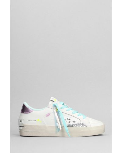 Crime London Sneakers In White Leather - Multicolor