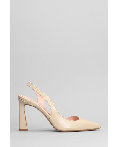 Anna F. Pumps In Beige Leather - Pink