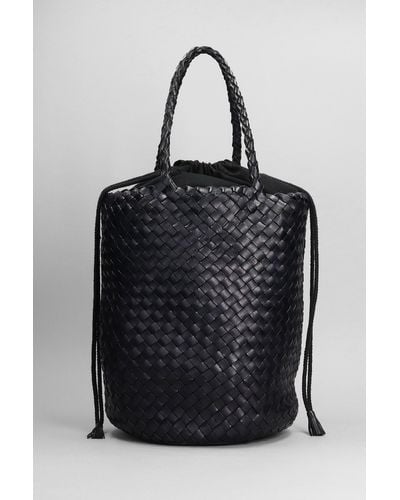Dragon Diffusion Jacky Bucket Hand Bag In Black Leather