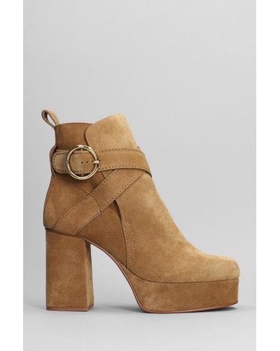See By Chloé Stivaletti con plateau Lyna in suede - Marrone