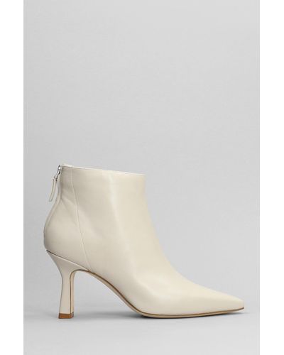 The Seller High Heels Ankle Boots In Beige Leather - Natural