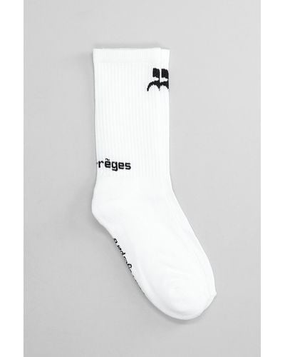 Courreges Socks In White Cotton