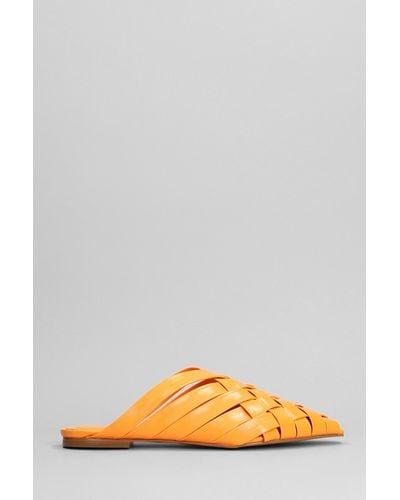 Carrano Slipper-mule In Orange Leather - Multicolor