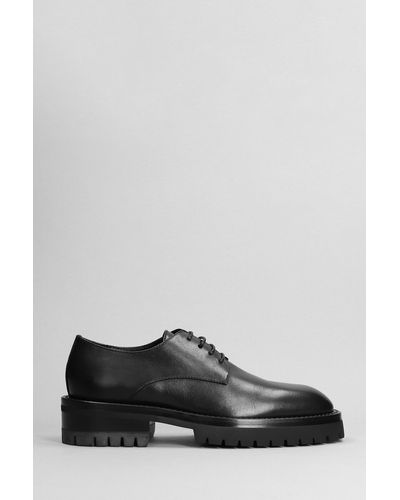 Ann Demeulemeester Lace Up Shoes In Black Leather - Gray