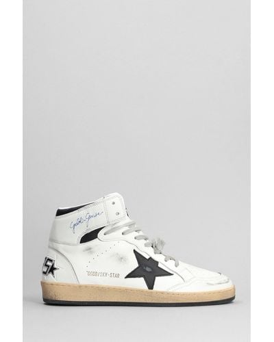 Golden Goose Sky Star Sneakers In Leather - White