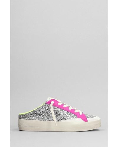 Crime London Sneakers In Silver Glitter - Pink