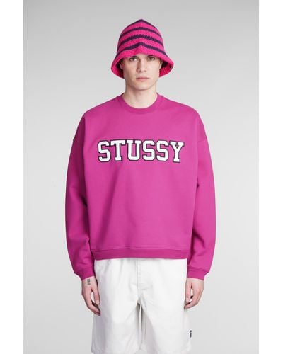 Stussy Sweatshirt In Fuxia Cotton - Pink