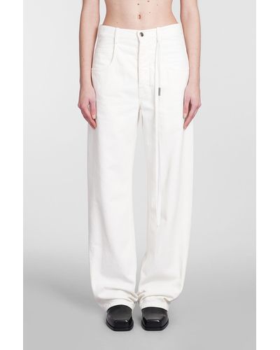 Ann Demeulemeester Jeans in Cotone Bianco