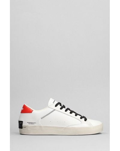 Crime London Sneakers In White Leather - Multicolor