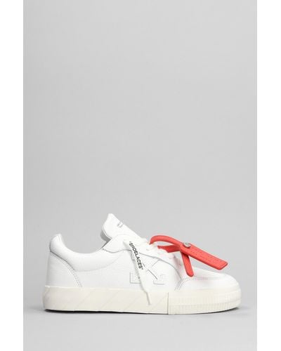 Off-White c/o Virgil Abloh Low Vulcanized Sneakers In White Cotton - Pink