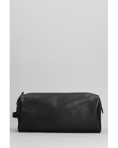 Common Projects Clutch In Black Leather - Gray