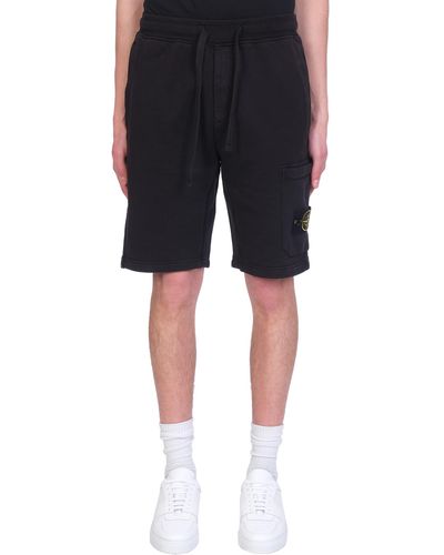Stone Island Shorts In Cotton - Black