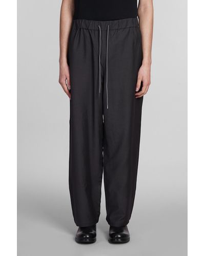 Attachment Pants In Gray Rayon - Black