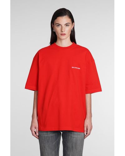 Balenciaga T-Shirt in Cotone Rosso