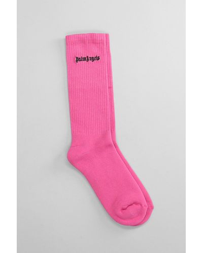 Palm Angels Socks In Fuxia Cotton - Pink