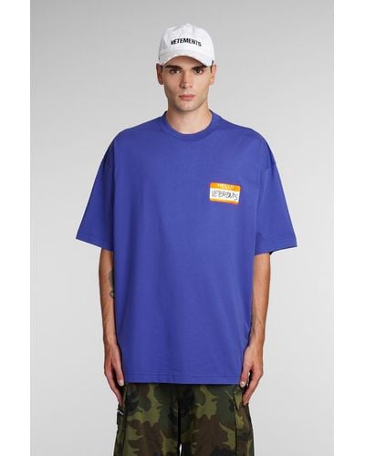 Vetements T-Shirt in Cotone Blu