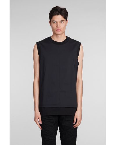 State of Order Sioux Tank Top In Black Cotton - Blue