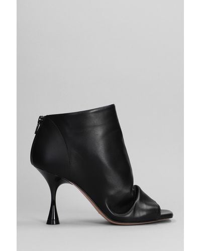 Marc Ellis High Heels Ankle Boots In Black Leather