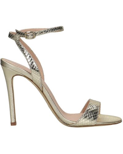 The Seller Sandals In Platinum Leather - Multicolor