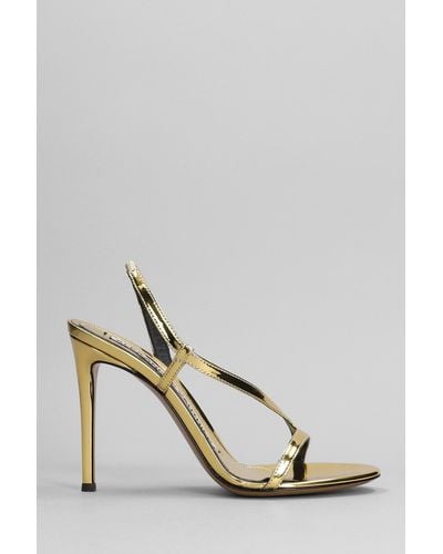 Alexandre Vauthier Sandals In Gold Leather - Metallic