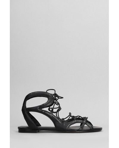 Carrano Flats In Black Leather - White