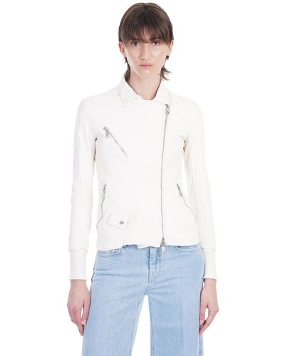 Giorgio Brato Biker Jacket In White Leather
