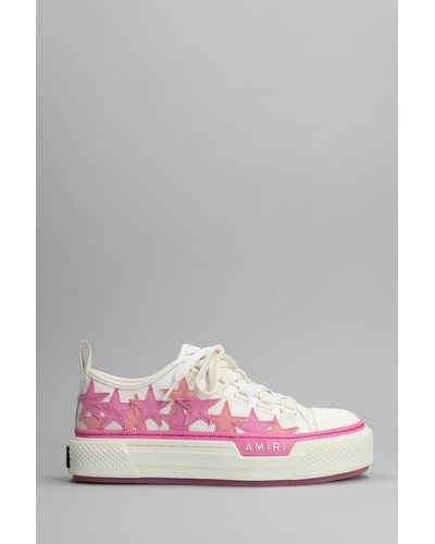 Amiri Sneakers In White Synthetic Fibers - Pink