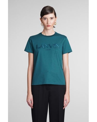 Lanvin T-Shirt in Cotone Verde - Blu