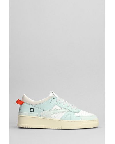 Date Torneo Sneakers In White Leather - Multicolor