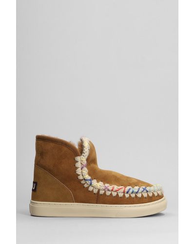 Mou Tronchetti tacco basso Eskimo sneaker in Camoscio Marrone