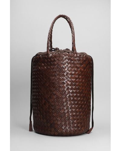 Dragon Diffusion Jacky Bucket Hand Bag In Brown Leather