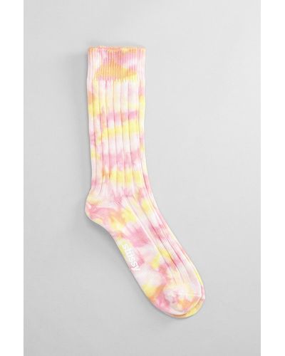 Stussy Socks In Multicolor Cotton - Pink