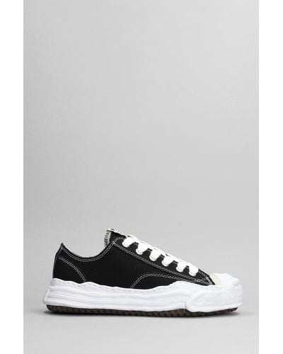 Maison Mihara Yasuhiro Hank Low Sneakers In Black Cotton - White