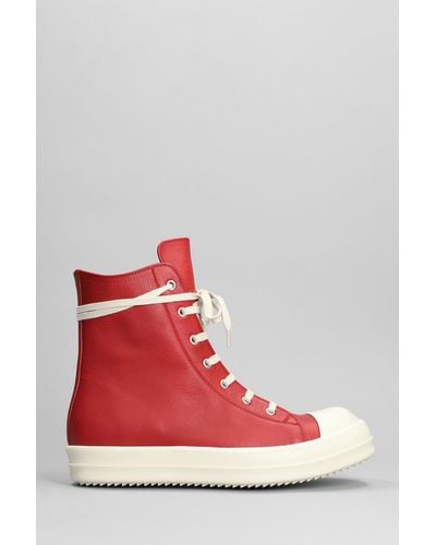 Rick Owens Sneakers Sneakers In Red Leather