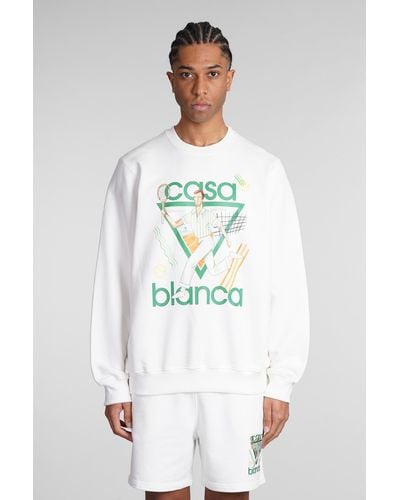 Casablancabrand Sweatshirt In White Cotton - Multicolor