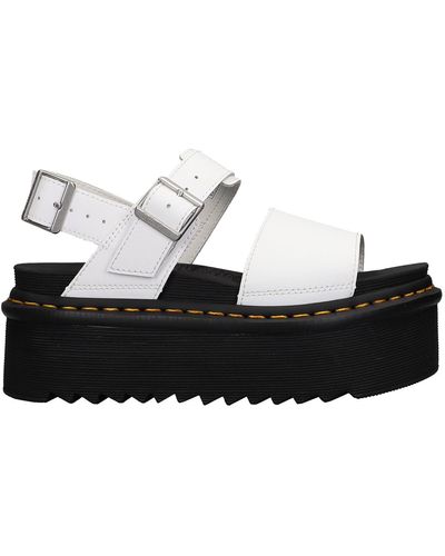 Dr. Martens Voss Quad Sandals In Leather - White