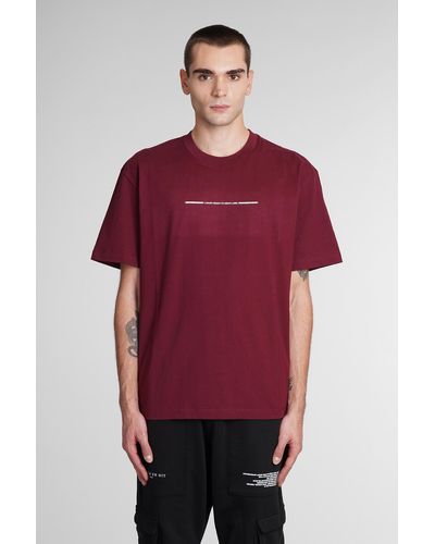 ih nom uh nit T-Shirt in Cotone Bordeaux - Rosso
