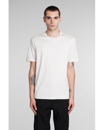 Transit T-Shirt in Cotone Beige - Bianco