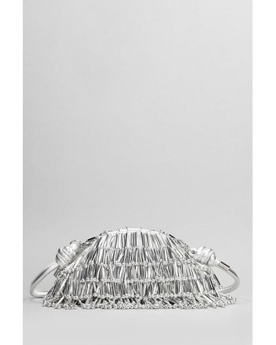 Cult Gaia Jaala Hand Bag In Silver Leather - Gray