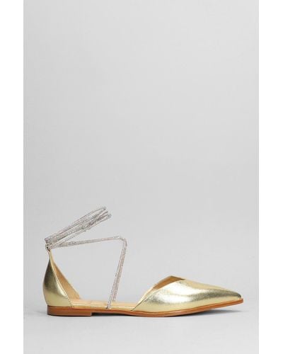 Carrano Ballet Flats In Gold Leather - White
